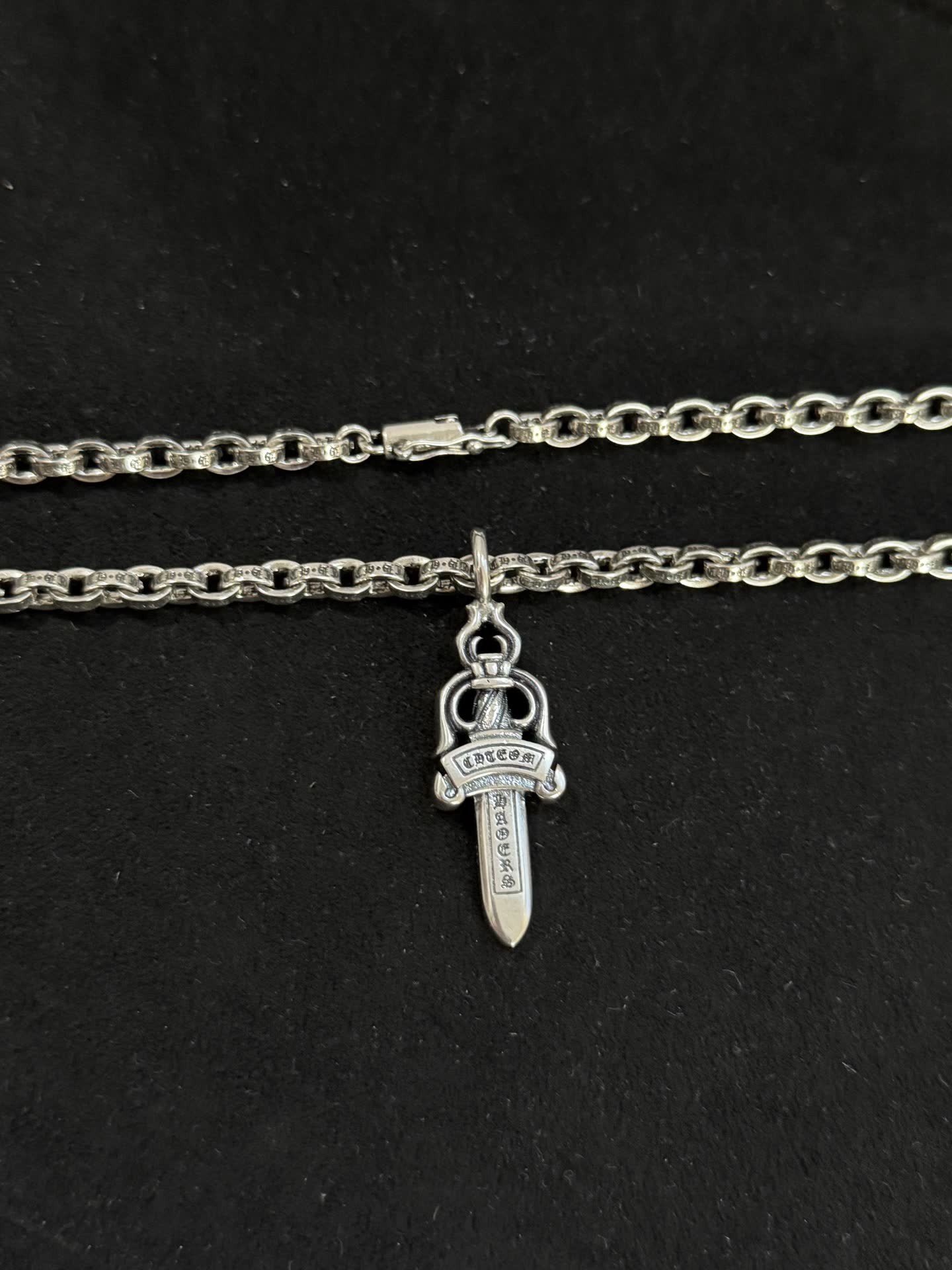 Chrome Hearts Silver Sword Pendant Necklace